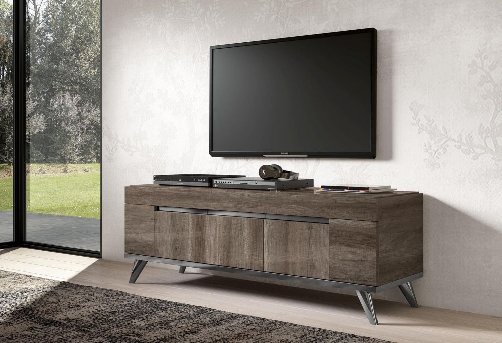 Product photograph of Status Medea Day Vintage Oak Italian Tv Unit 165cm With Storage For Television Upto 65inch Plasma from Choice Furniture Superstore.